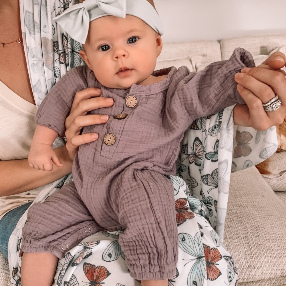 Purple Linen Onesie